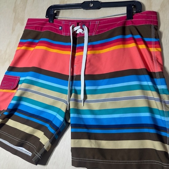 Sperry Top-Sider Santa Monica Stripe Board Shorts Size 36 - Picture 2 of 8